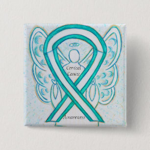 Cervical Cancer Angel Awareness Ribbon Pins