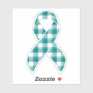 Cervical Cancer Awareness Plaid Teal Ribbon