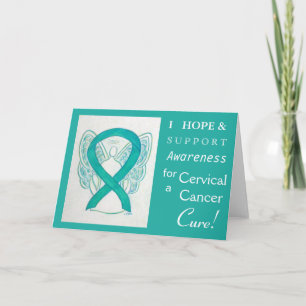 Cervical Cancer Awareness Ribbon Greeting Card