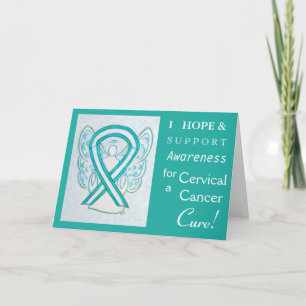 Cervical Cancer Awareness Ribbon Greeting Card