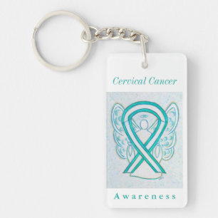 Cervical Cancer Awareness Ribbon Keychain