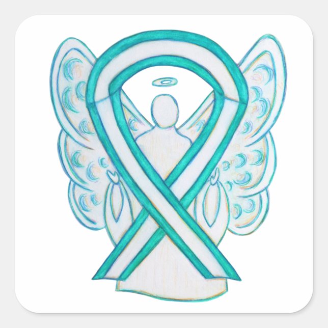 Cervical Cancer Awareness Ribbon Sticker Decals (Front)