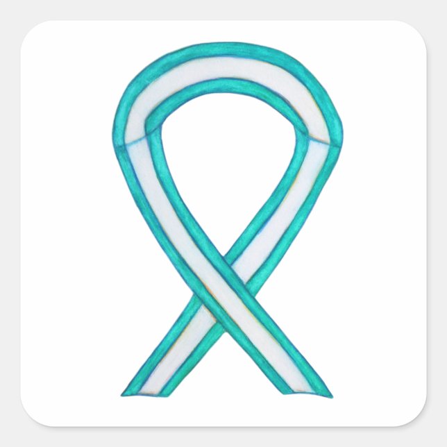 Cervical Cancer Awareness Ribbon Sticker Decals (Front)