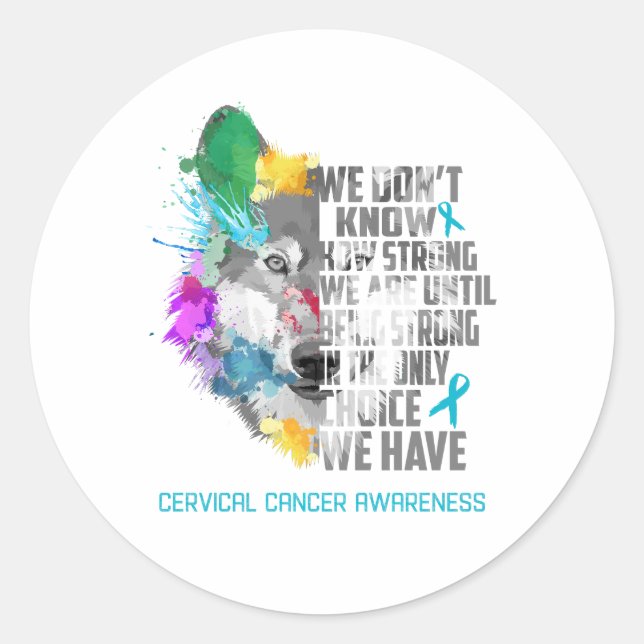 Cervical Cancer Awareness Ribbon Support Gifts Classic Round Sticker (Front)