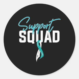 Cervical Cancer Awareness Support Squad  Classic Round Sticker