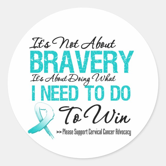 Cervical Cancer Battle Classic Round Sticker (Front)