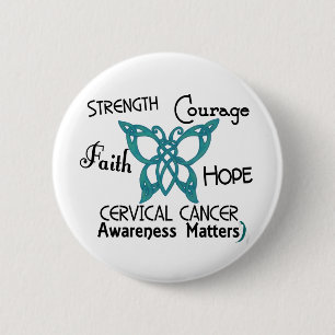 Cervical Cancer Celtic Butterfly 3 2 Inch Round Button
