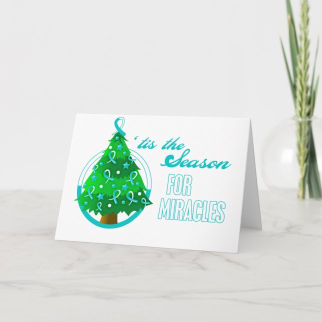 Cervical Cancer Christmas Miracles Holiday Card (Front)