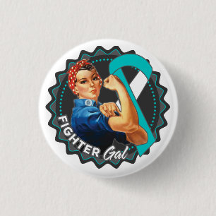 Cervical Cancer Fighter Gal 1 Inch Round Button