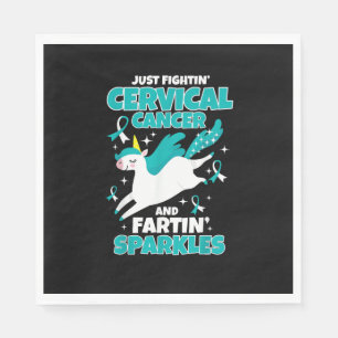 Cervical Cancer Funny Unicorn Farting Sparkles T-S Napkin