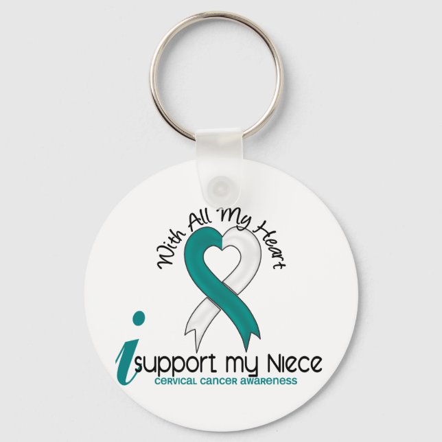 Cervical Cancer I Support My Niece Keychain (Front)