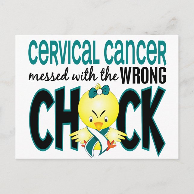 Cervical Cancer Messed With The Wrong Chick Postcard (Front)