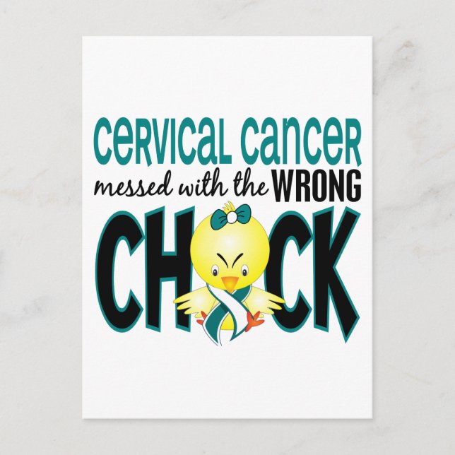 Cervical Cancer Messed With The Wrong Chick Postcard (Front)