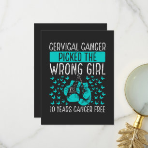 Cervical Cancer Picked The Wrong Girl Thank You Card