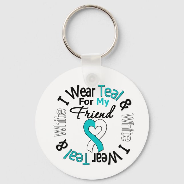 Cervical Cancer Ribbon For My Friend Keychain (Front)