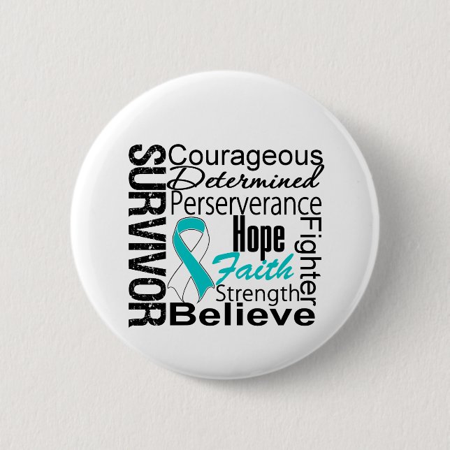 Cervical Cancer Survivor Collage 2 Inch Round Button (Front)