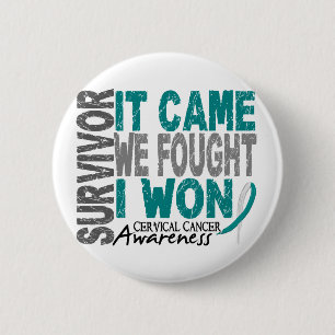 Cervical Cancer Survivor It Came We Fought I Won 2 Inch Round Button