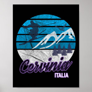 Cervinia Valle D'aosta Italy Ski Resort Snowboardi Poster
