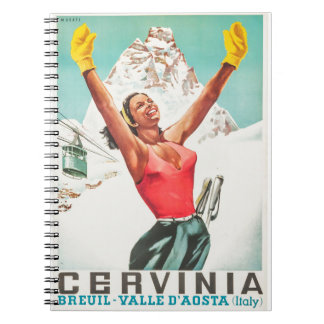 Cervinia vintage poster notebook