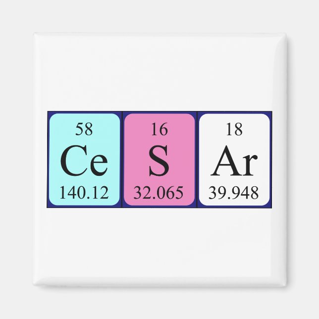 Cesar periodic table name magnet (Front)