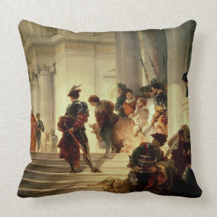 Cesare Borgia leaving the Vatican Throw Pillow