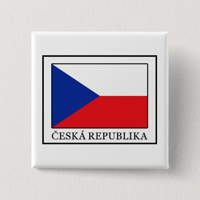 Ceska Republika 2 Inch Square Button (Front)