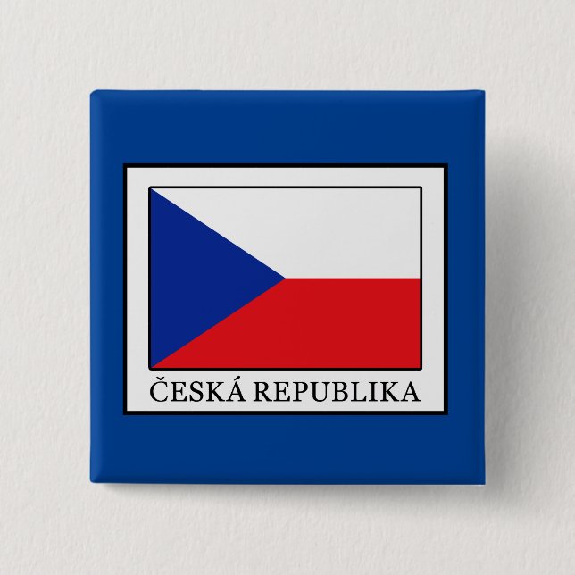Ceska Republika 2 Inch Square Button (Front)