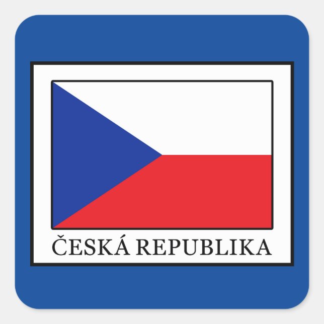 Ceska Republika Square Sticker (Front)