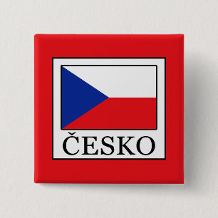 Česko 2 Inch Square Button