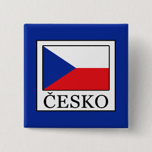 Česko 2 Inch Square Button