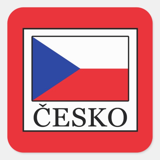 Česko Square Sticker (Front)