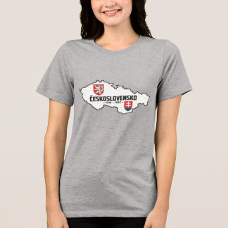 Československo 1918-1992 Vintage Map Distressed Tri-Blend Shirt