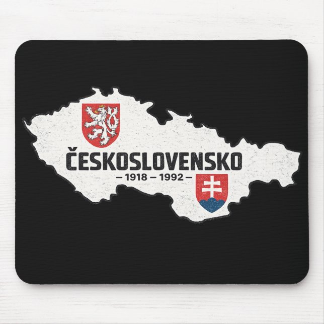 Československo 1918-1992 Vintage Map Retro Mouse Pad (Front)