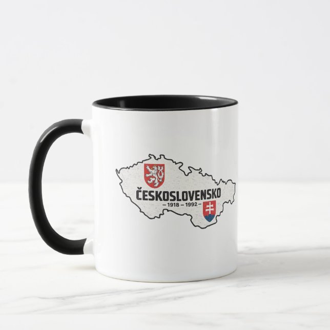 Československo 1918-1992 Vintage Map Retro Mug (Left)