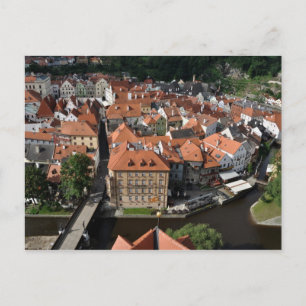 Cesky Krumlov old town postcard