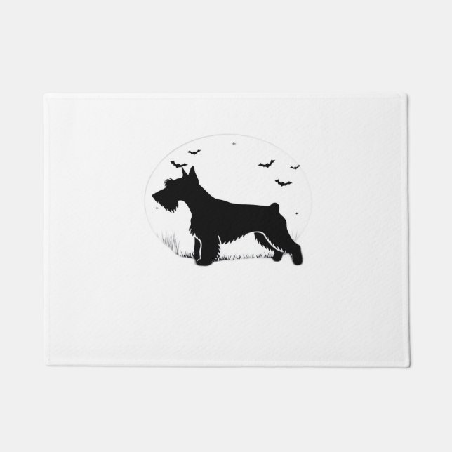 Cesky Terrier Dog – Halloween Moon Silhouette Clas Doormat (Front)