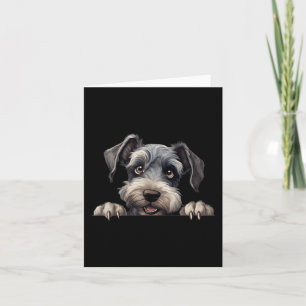 Cesky Terrier Dog Mom Dad Peeking Puppy Card
