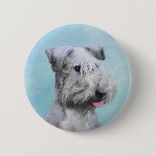 Cesky Terrier Painting - Cute Original Dog Art 2 Inch Round Button