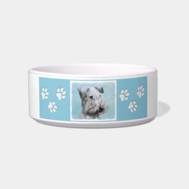 Cesky Terrier Painting - Cute Original Dog Art Bowl (Right)