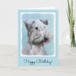 Cesky Terrier Painting - Cute Original Dog Art Card