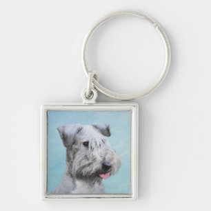 Cesky Terrier Painting - Cute Original Dog Art Keychain