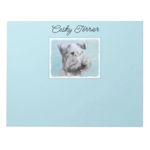 Cesky Terrier Painting - Cute Original Dog Art Notepad