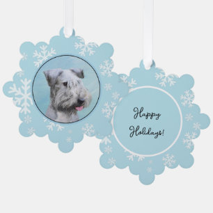 Cesky Terrier Painting - Cute Original Dog Art Ornament Card