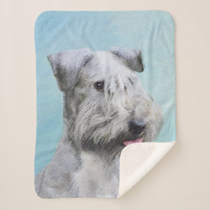 Cesky Terrier Painting - Cute Original Dog Art Sherpa Blanket