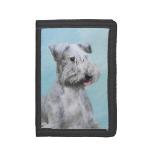 Cesky Terrier Painting - Cute Original Dog Art Trifold Wallet