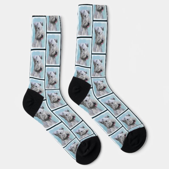 Cesky Terrier Painting Cute Original Pet Dog Art Socks (Right)