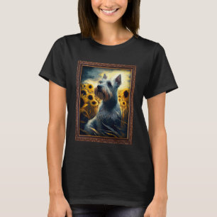 Cesky Terrier Painting Sunflower Flower Mom Women T-Shirt