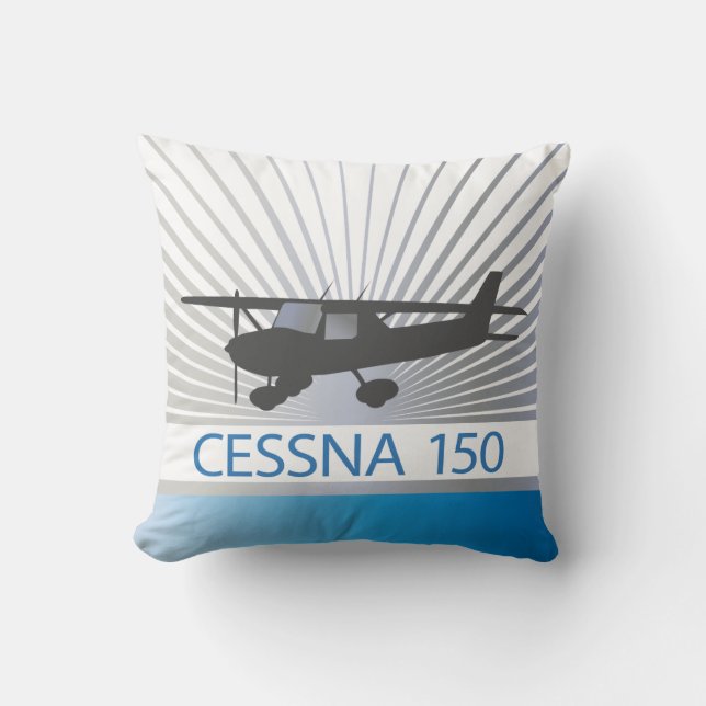 Cessna 150 Airplane Throw Pillow (Front)