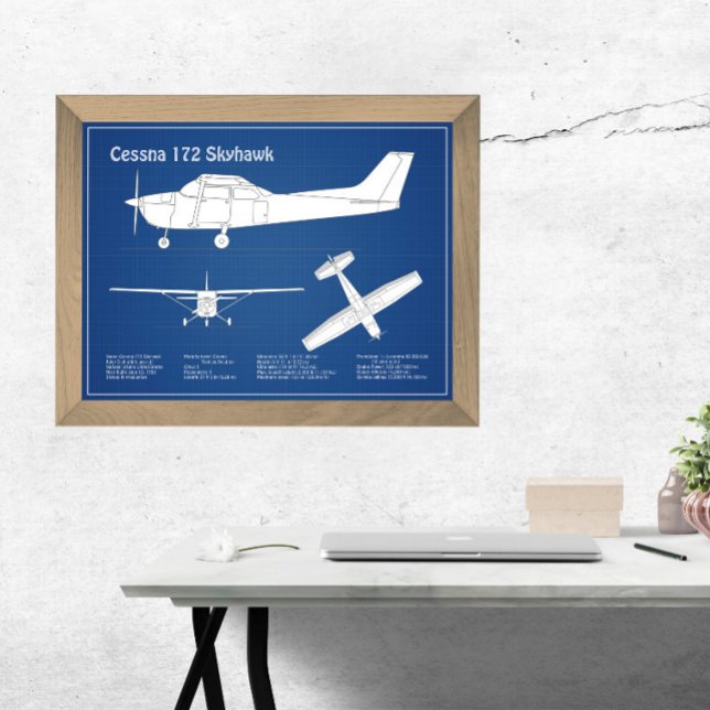 Cessna 172 Skyhawk - Airplane Blueprint Plans  ABD Photo Print (Creator Uploaded)