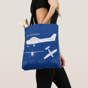 Cessna 172 Skyhawk - Airplane Blueprint Plans  ABD Tote Bag